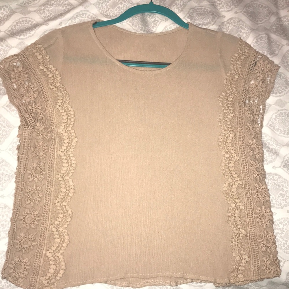 Tan Lulus Crochet Top